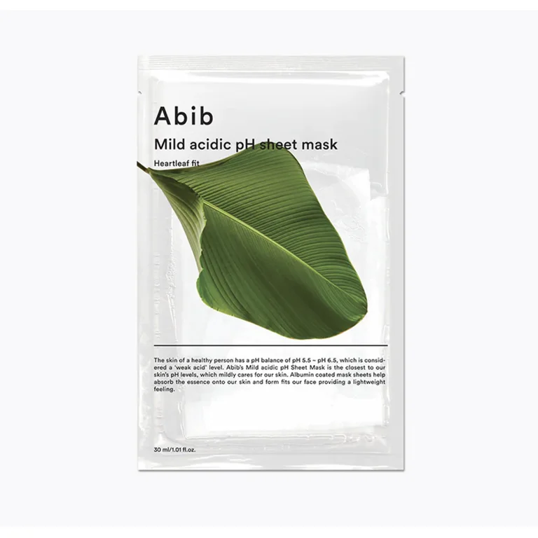 2351a7dd-767a-4cb2-b01b-c153545d2344.b615a6a83953a901c92bd99a0af5d21f ABIB MILD ACIDIC pH SHEET MASK HEARTLEAF FIT 30ml - immagine 1